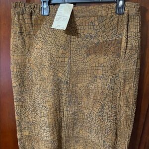 Magic Tan Crocodile Pattern Pencil Skirt